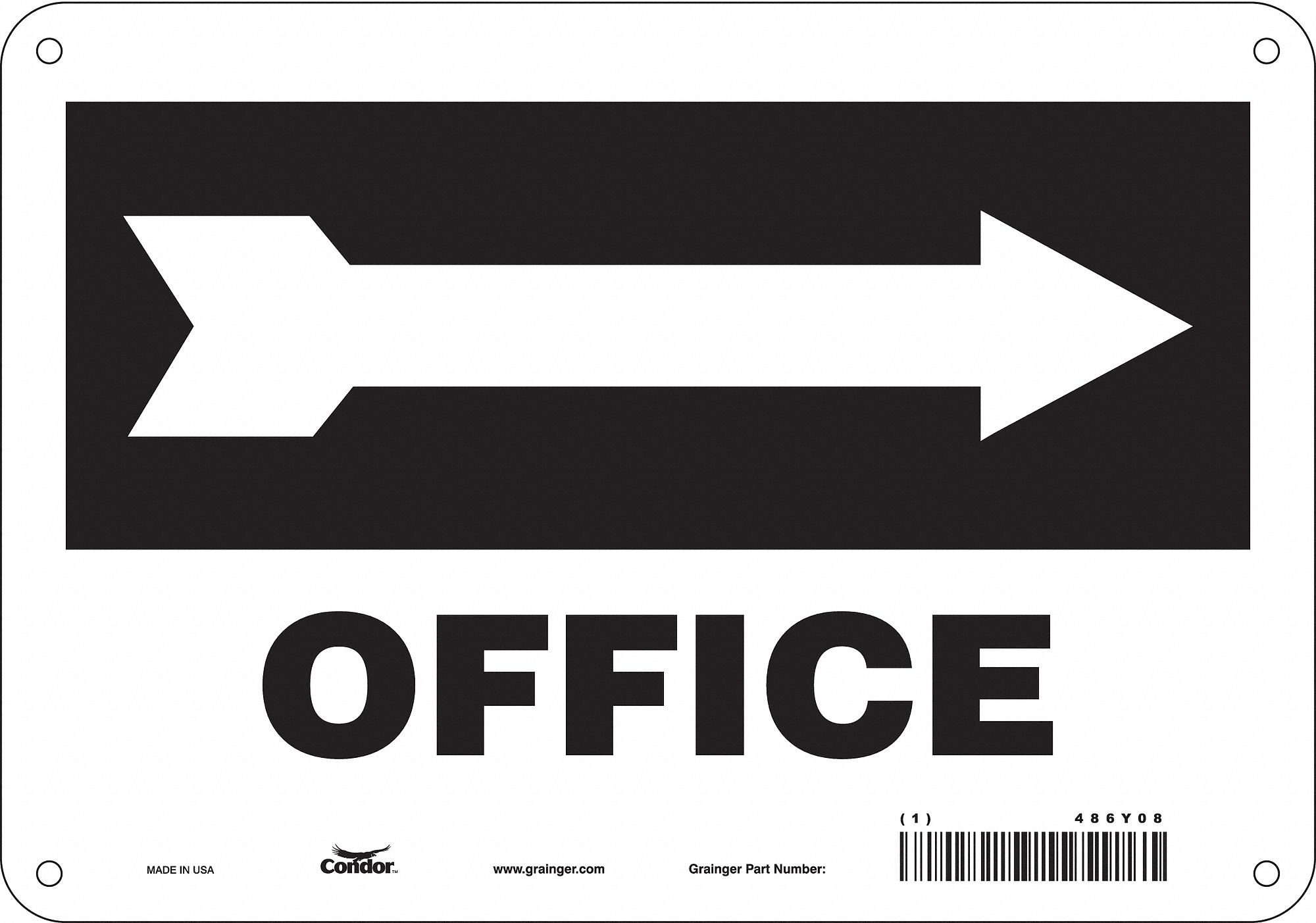 Safety Sign: Aluminum, Mounting Holes Sign Mounting, 7 in x 10 in Nominal Sign Size, 0.032 in Thick