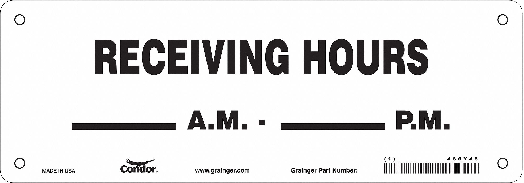 SAFETY SIGN,20" W,7" H,0.032" THICKNESS