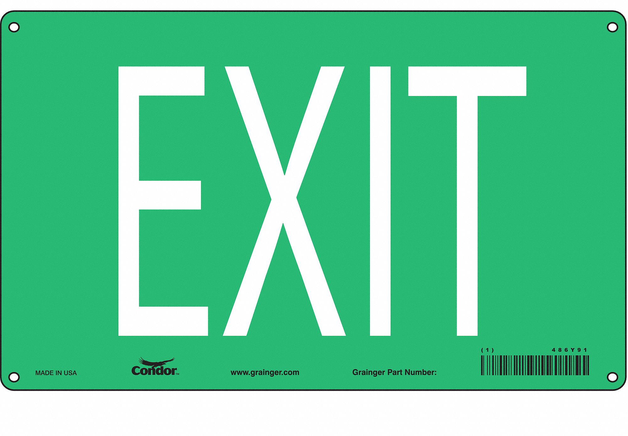 Safety Sign, 7 3/8 in x 12 in, Aluminum