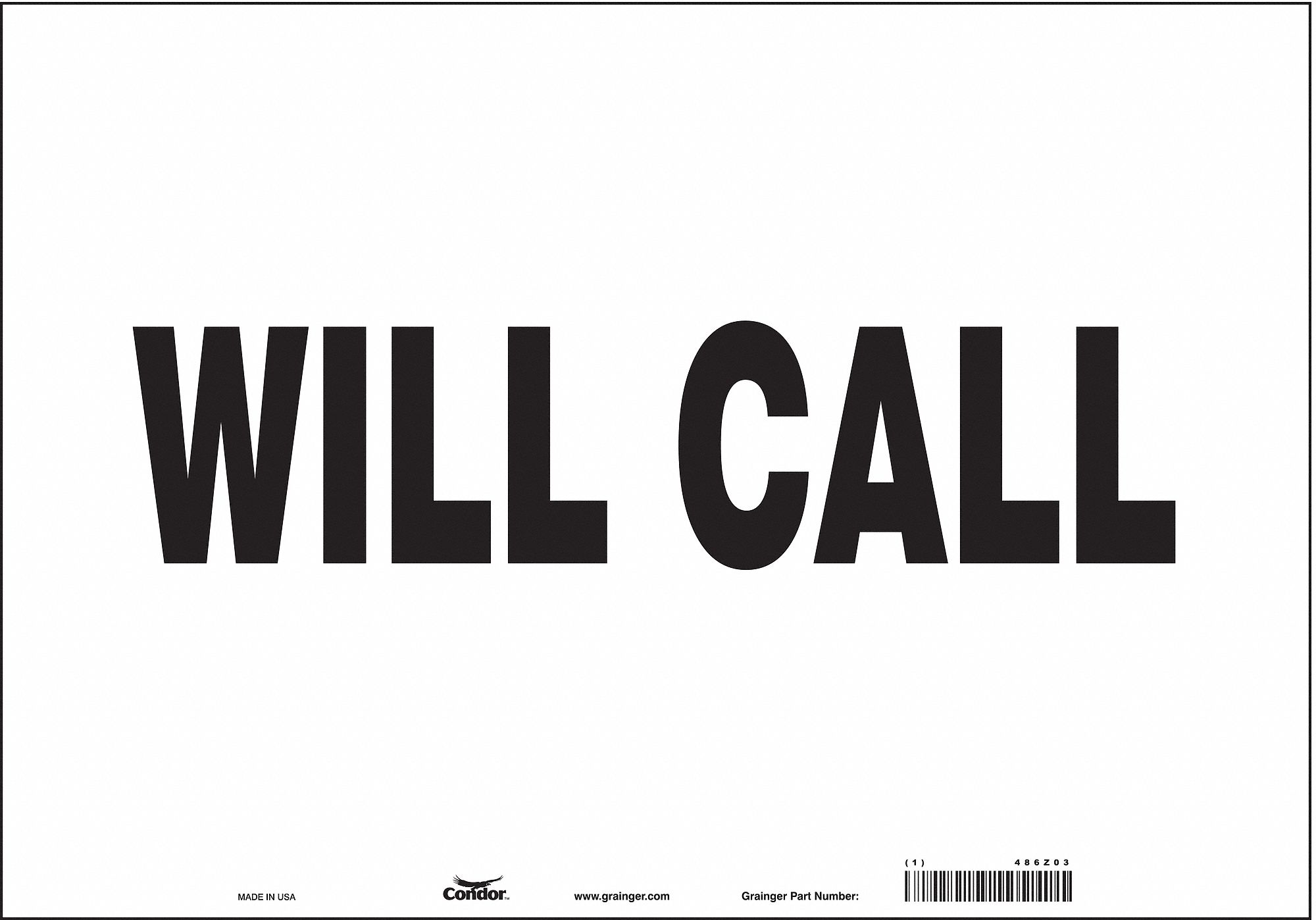 Safety Sign: Vinyl, Adhesive Sign Mounting, 14 in x 20 in Nominal Sign Size, Not Retroreflective