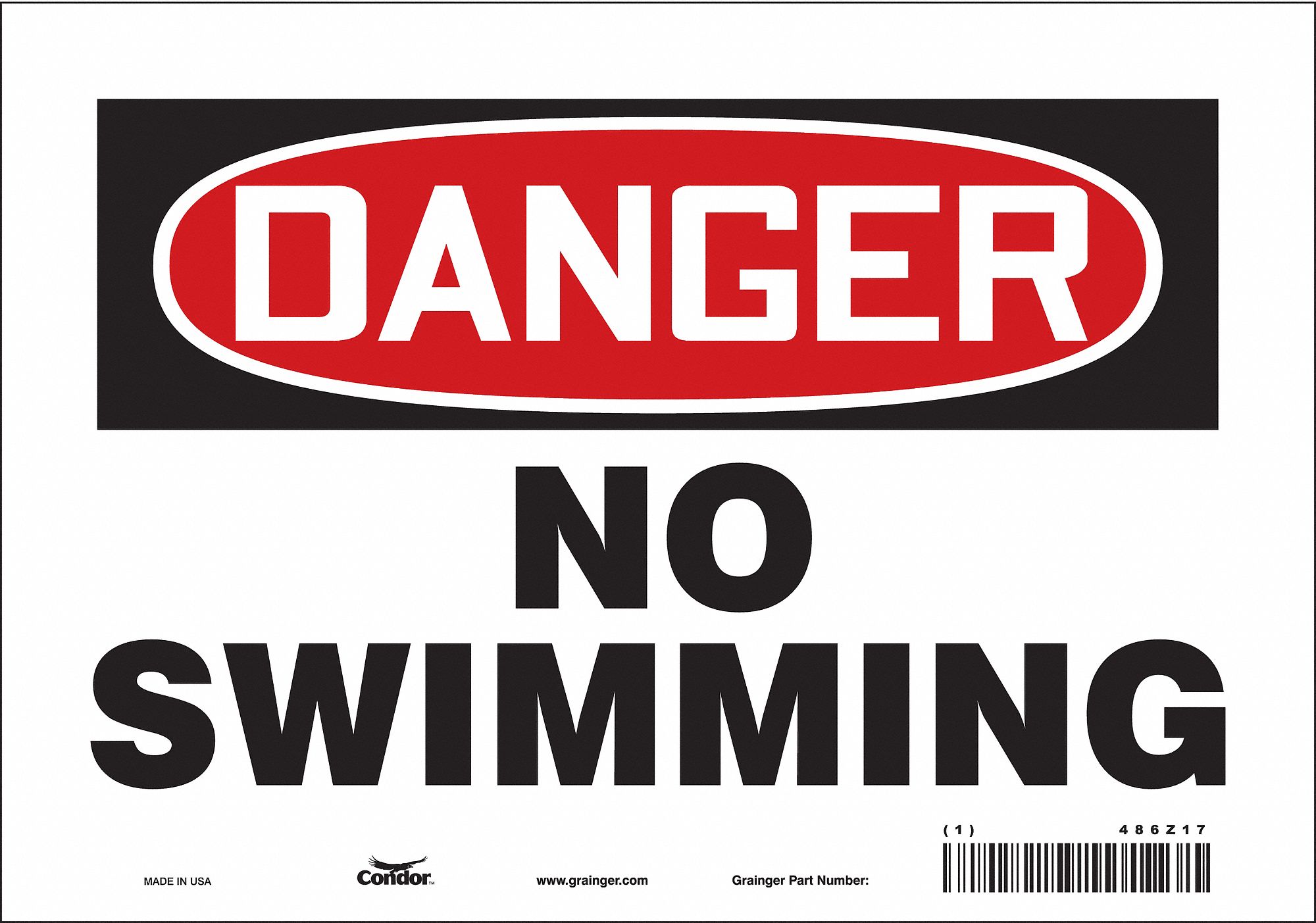 Safety Sign: Vinyl, Adhesive Sign Mounting, 7 in x 10 in Nominal Sign Size, Not Retroreflective