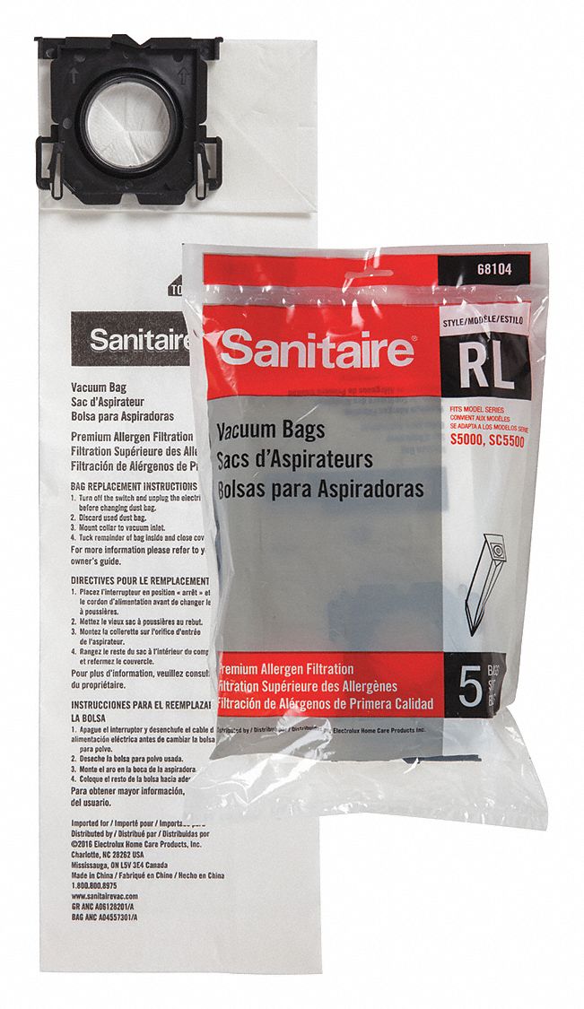 SANITAIRE Vacuum Bag, Paper, 2Ply, Standard Bag Filtration Type, For
