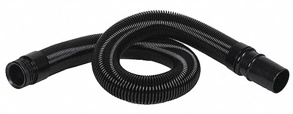 Vacuum Hose: 1 1/8 in Hose Dia, 6 ft Hose Lg, Plastic, Black