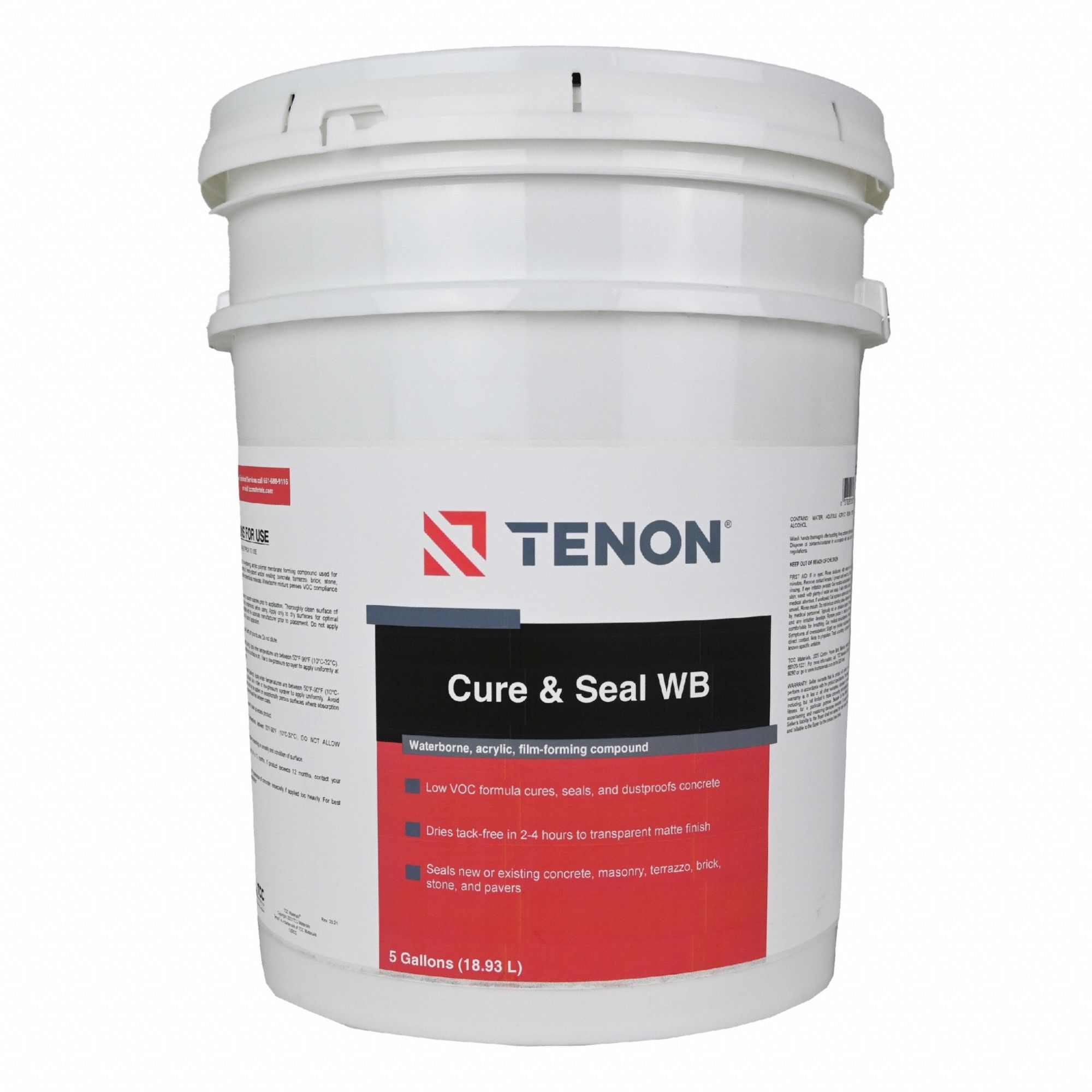 TENON, Cure & Seal, 5 gal Container Size, Concrete Sealer