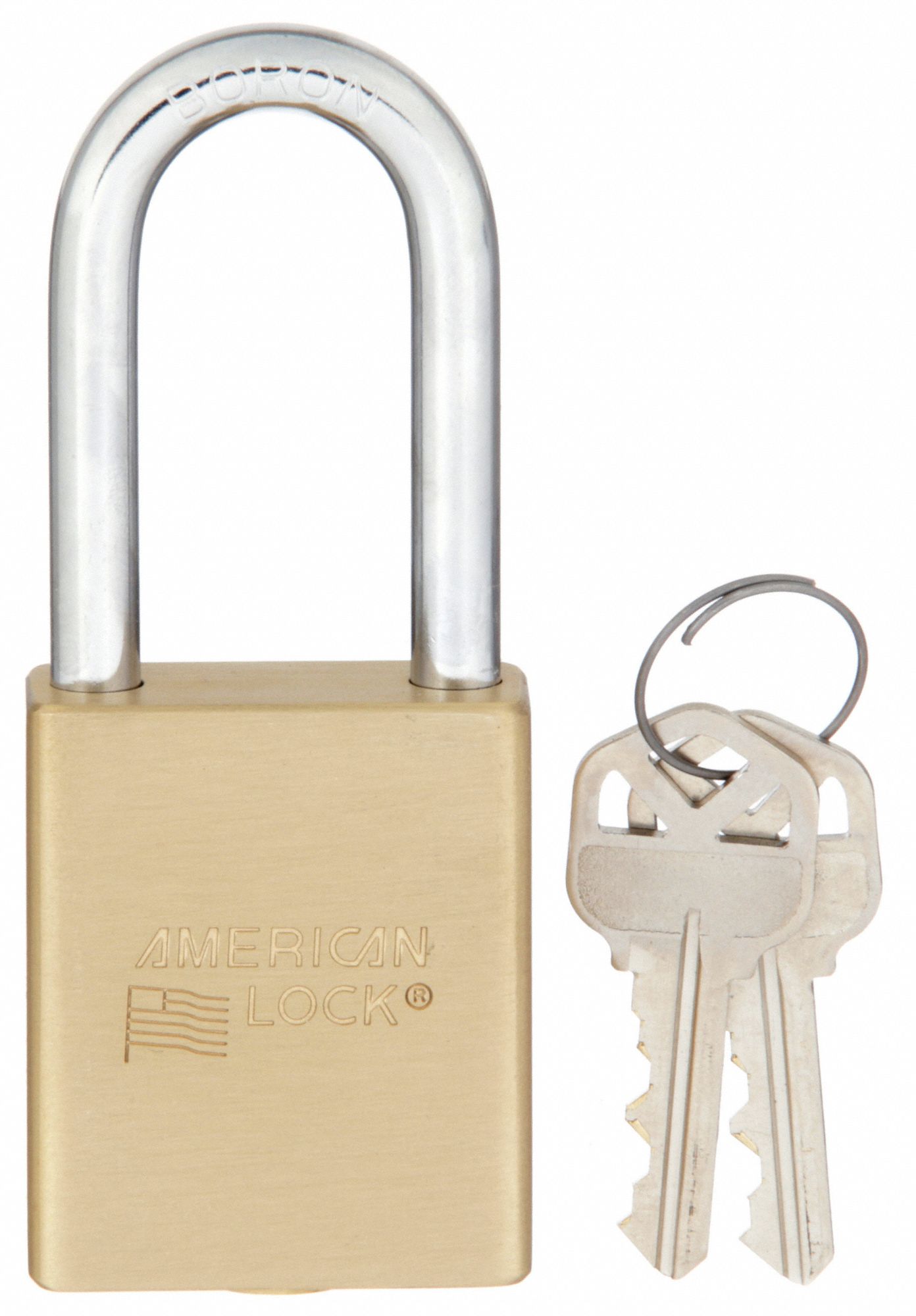 KEYED PADLOCK, 2 IN VERTICAL SHACKLE CLEARANCE, 15/16 IN HORIZONTAL SHACKLE CLEARANCE, 5/16 IN SHACKLE DIAMETER, GOLD