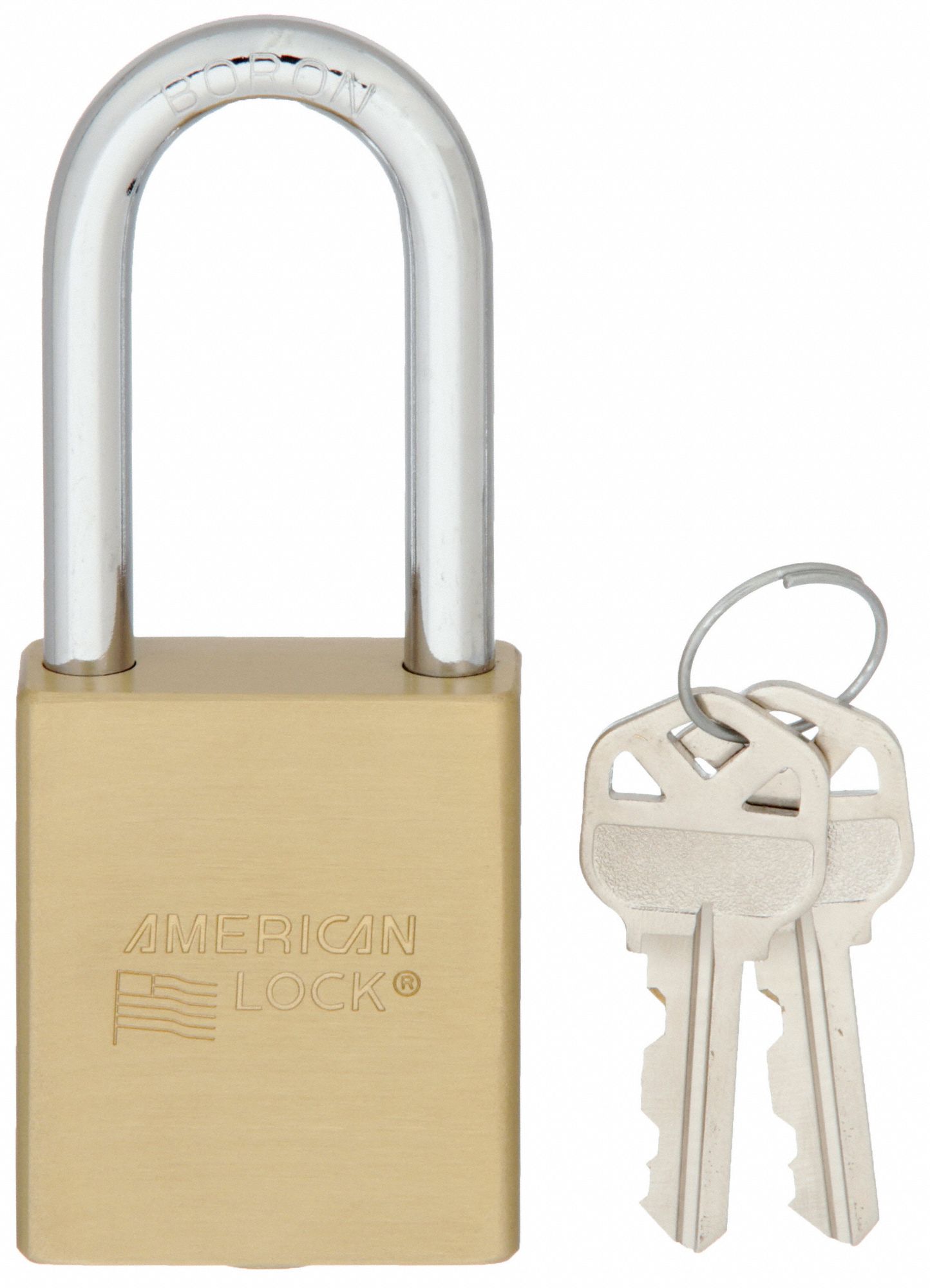KEYED PADLOCK, 2 IN VERTICAL SHACKLE CLEARANCE, 15/16 IN HORIZONTAL SHACKLE CLEARANCE, 5/16 IN SHACKLE DIAMETER, GOLD