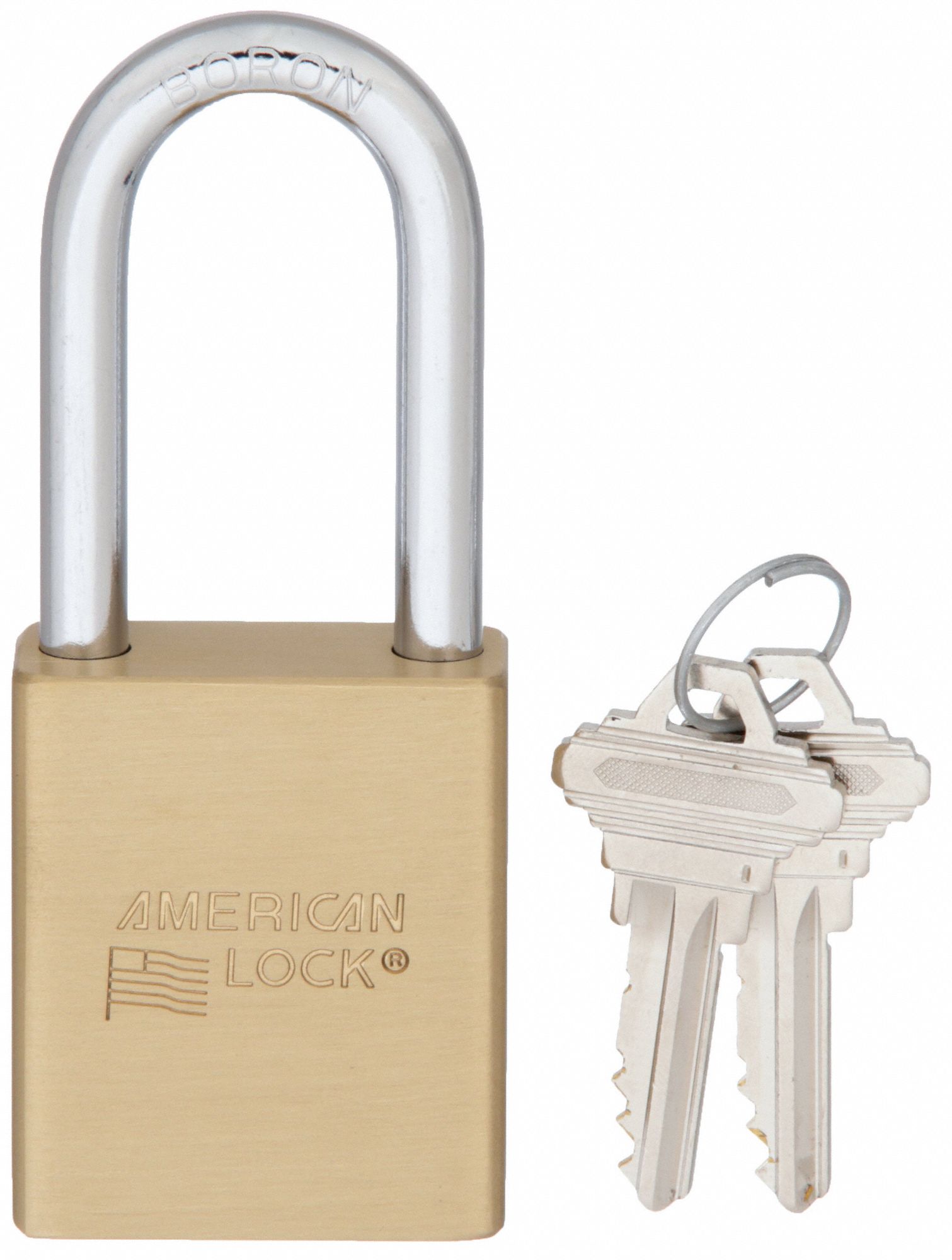 KEYED PADLOCK, 2 IN VERTICAL SHACKLE CLEARANCE, 15/16 IN HORIZONTAL SHACKLE CLEARANCE, 5/16 IN SHACKLE DIAMETER, GOLD