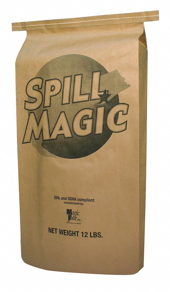 SPILL MAGIC, 12 lb Wt, Bag, Absorbent Powder 487C46SM102B Grainger
