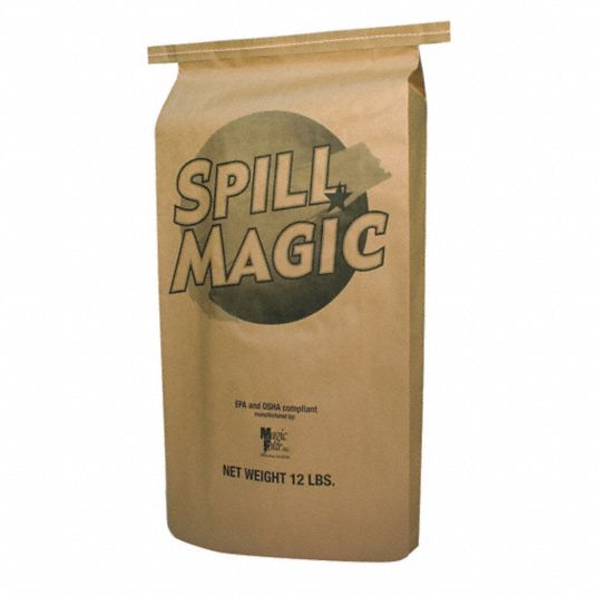 SPILL MAGIC, 12 lb Wt, Bag, Absorbent Powder 487C46SM102B Grainger