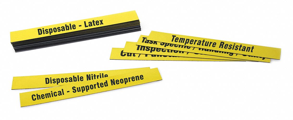 Magnetic Strip, Yellow, Vinyl, 1 in H, PK20