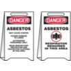 Reversible Danger: Asbestos May Cause Cancer Respirator Required In This Area Folding Signs