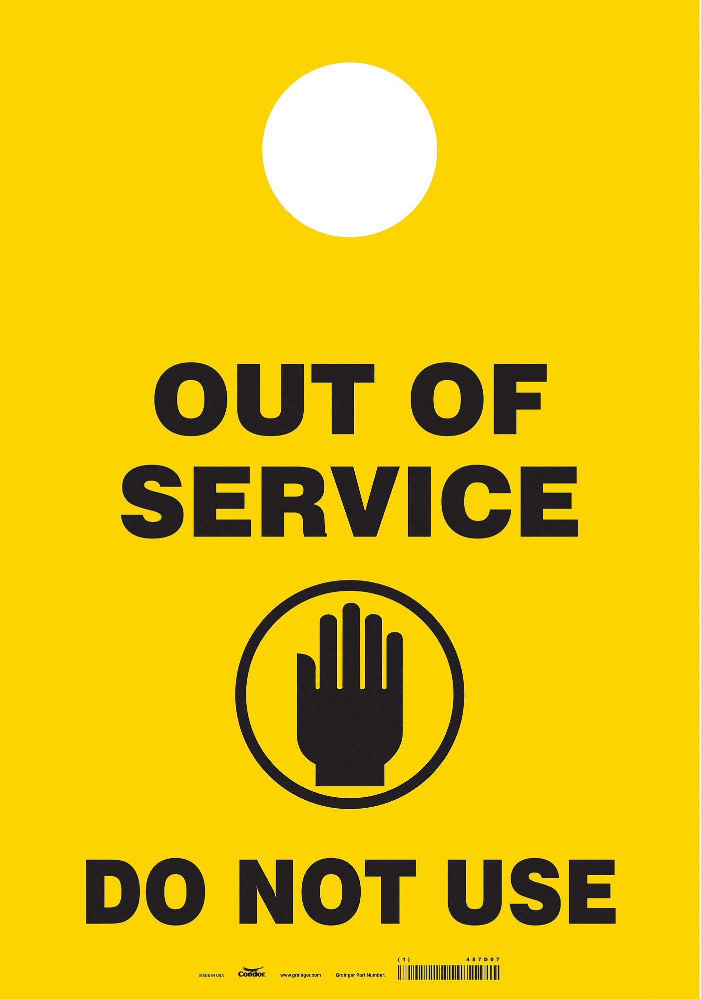 Safety Sign, 14 in x 14 in, Polyethylene