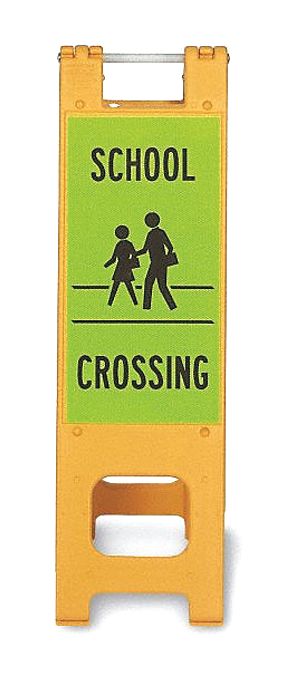 A-Frame Barricade Sign: 45 in x 13 in Nominal Sign Size, Plastic, Green, Diamond Grade
