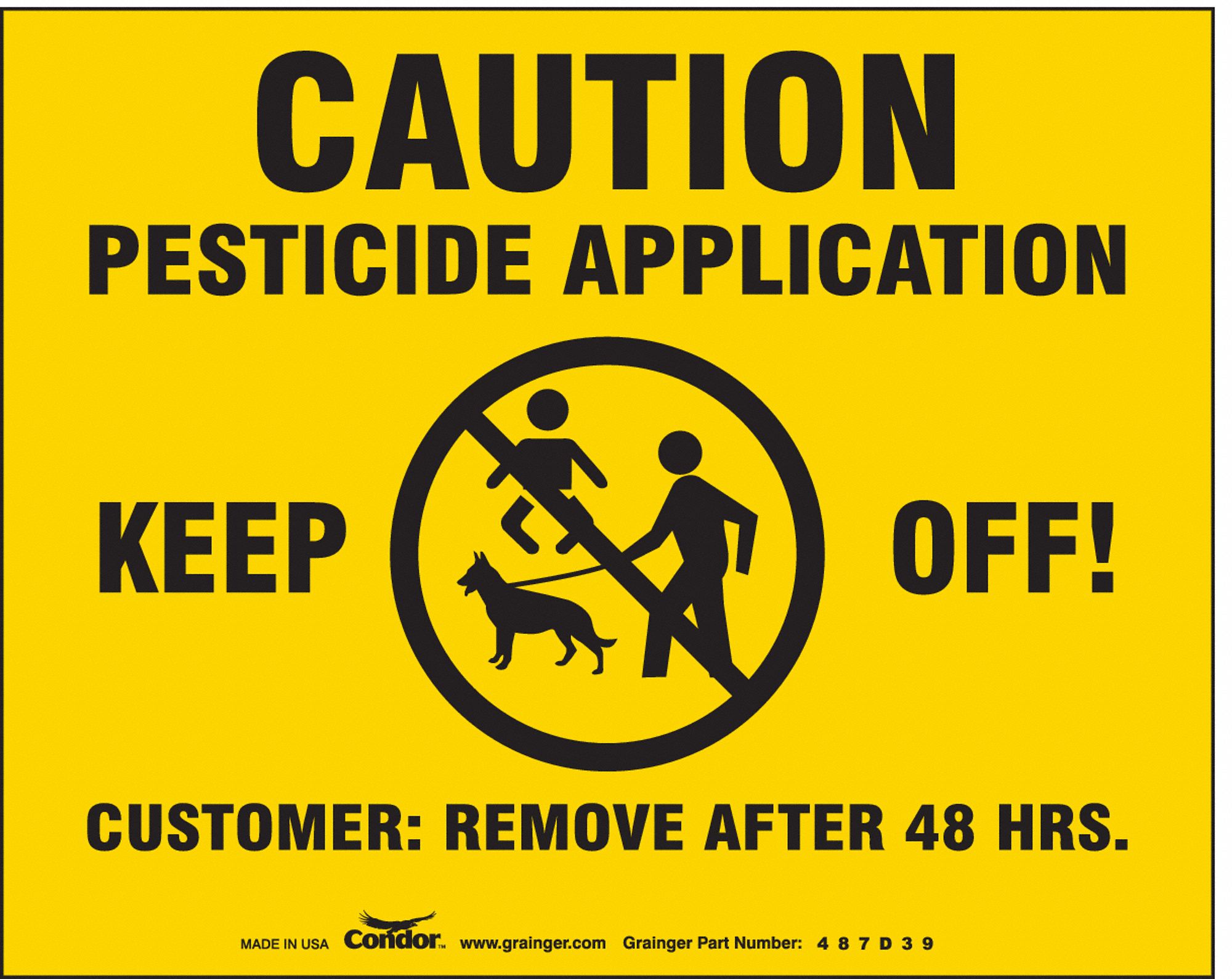 Chemical Sign, 4 in, Plastic, PK25