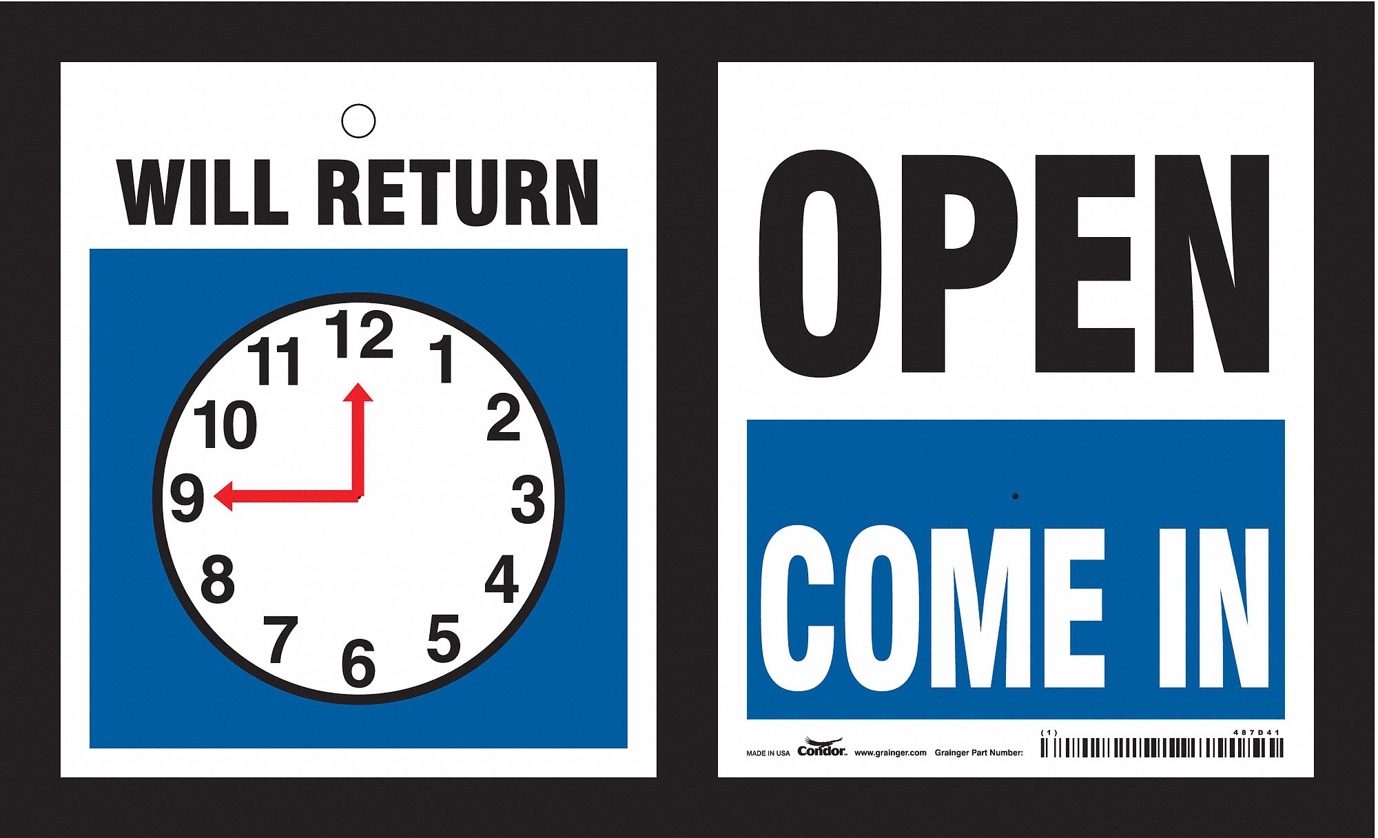 Admittance Sign, 6 in x 5 in, Plastic