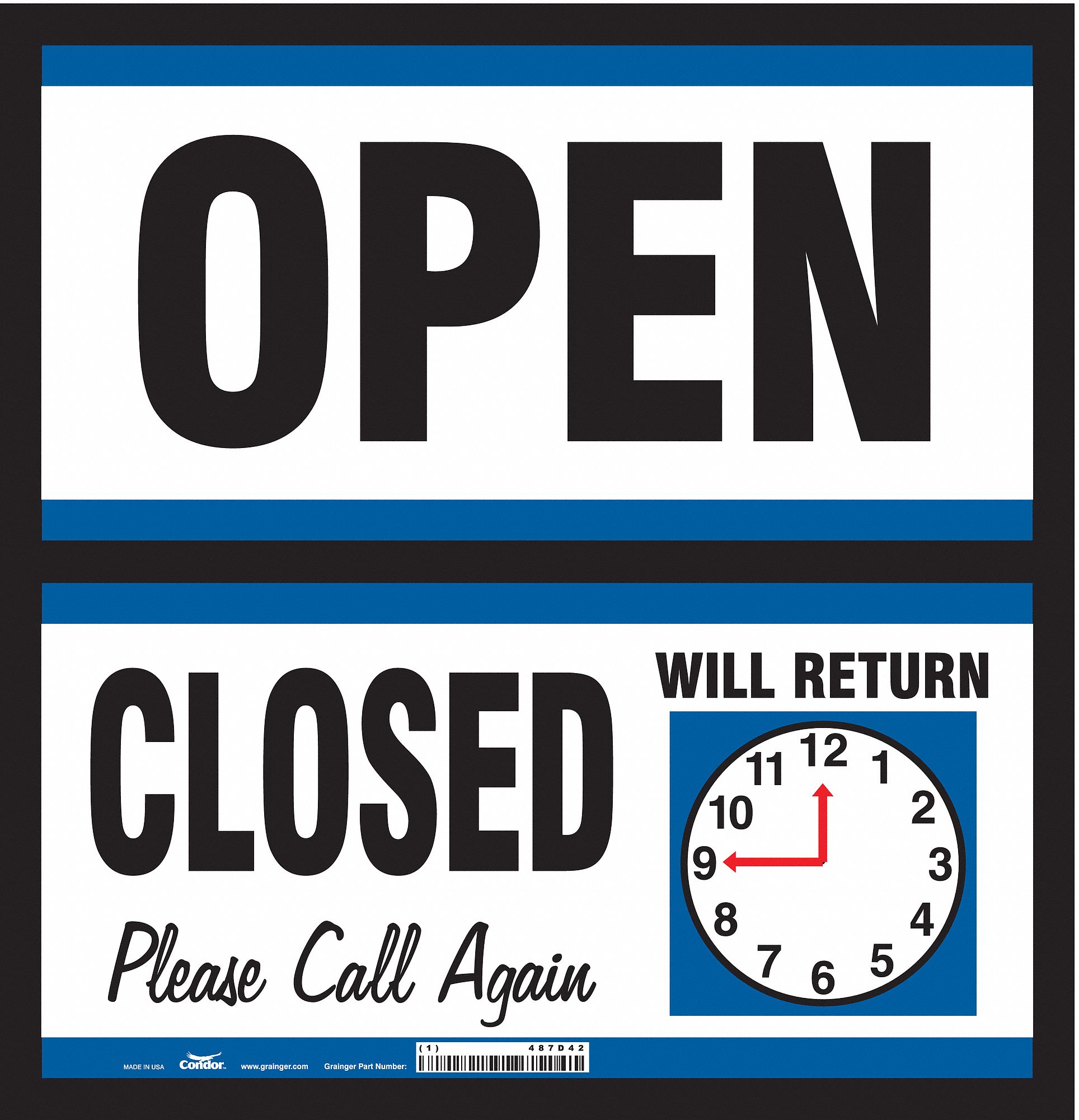 Admittance Sign: Plastic, Mounting Holes Sign Mounting, 6 in x 12 in Nominal Sign Size