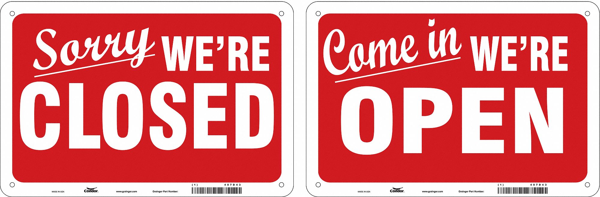 Admittance Sign: Plastic, Mounting Holes Sign Mounting, 8 in x 12 in Nominal Sign Size