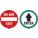 EXIT SIGN, VINYL, ADHESIVE MOUNT, 6 IN X 6 IN NOMINAL SIGN SIZE, 0.004 IN THICK, DO NOT EXIT/ENTER
