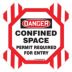 Crossbuck Danger: Confined Space Permit Required For Entry Signs