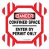 Crossbuck Danger: Confined Space Enter By Permit Only Signs