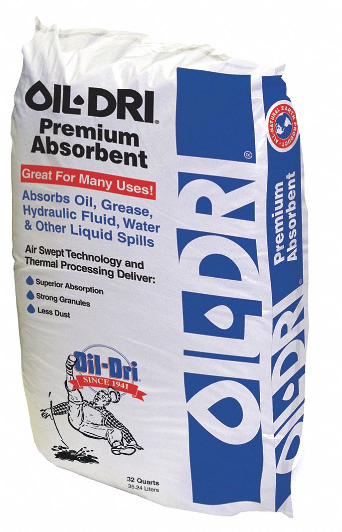 Oil-Dri I06032 Loose Absorbent, Absorbs 3.2 Gal Oil, ,Brown/Red