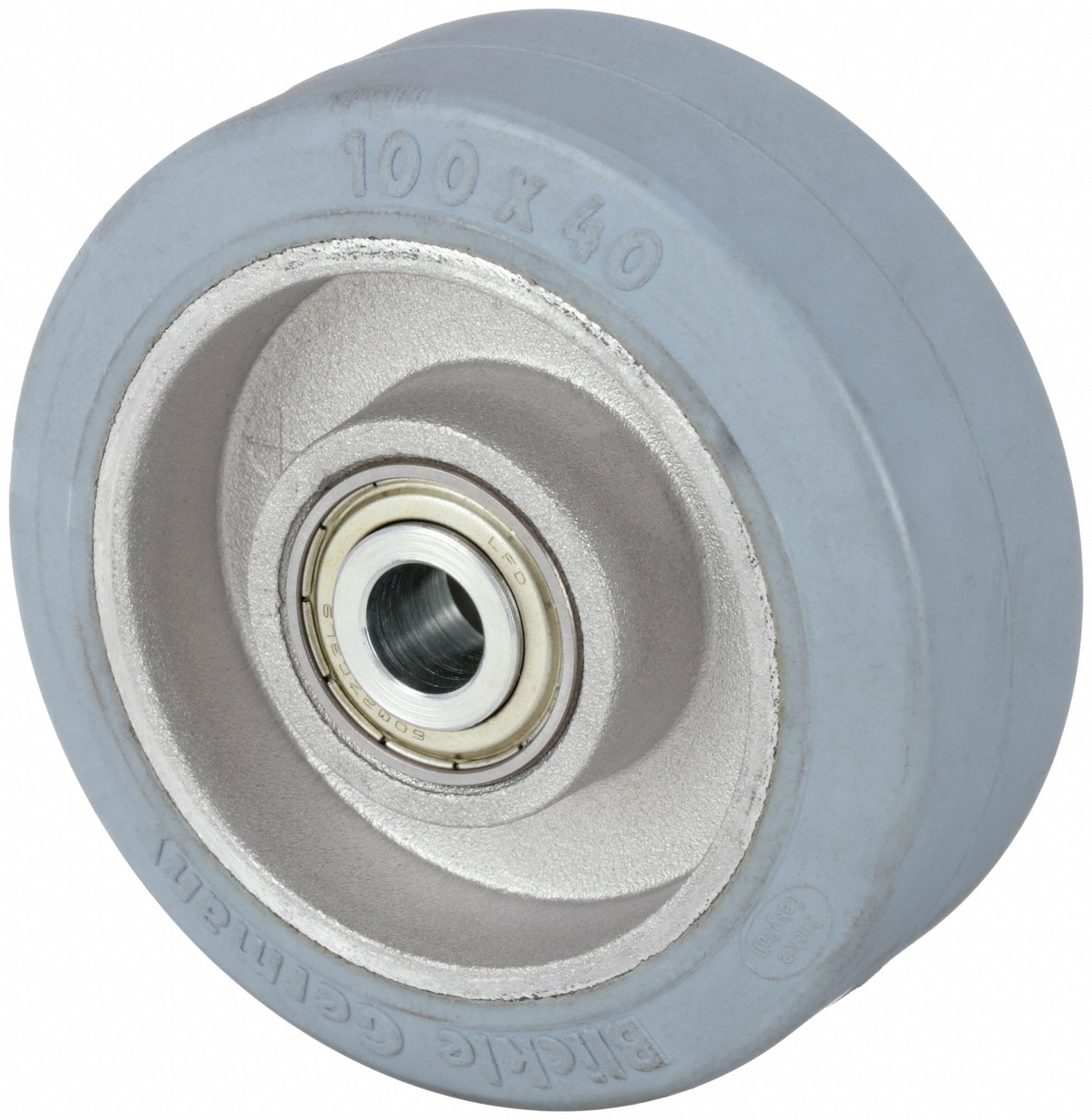 NONMARKING RUBBER TREAD ON ALUMINUM CORE WHEEL, 3⅞ IN WHEEL DIAMETER