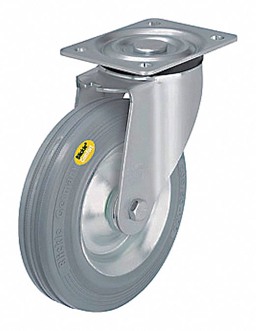 PLATE CASTER WITH FLAT-FREE WHEELS, 7 15/16 IN WHEEL DIAMETER, 770 LB, SWIVEL CASTER
