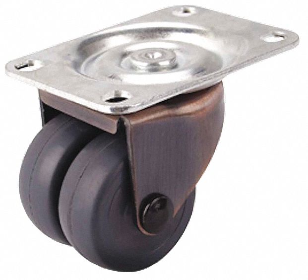 GRAINGER APPROVED LowProfile EasyTurn Standard Plate Caster 2 in