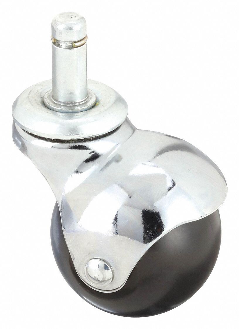 FRICTION-RING STEM CASTER, 2 IN WHEEL DIAMETER, 80 LB, 2⅝ IN MOUNTING H, POLYOLEFIN