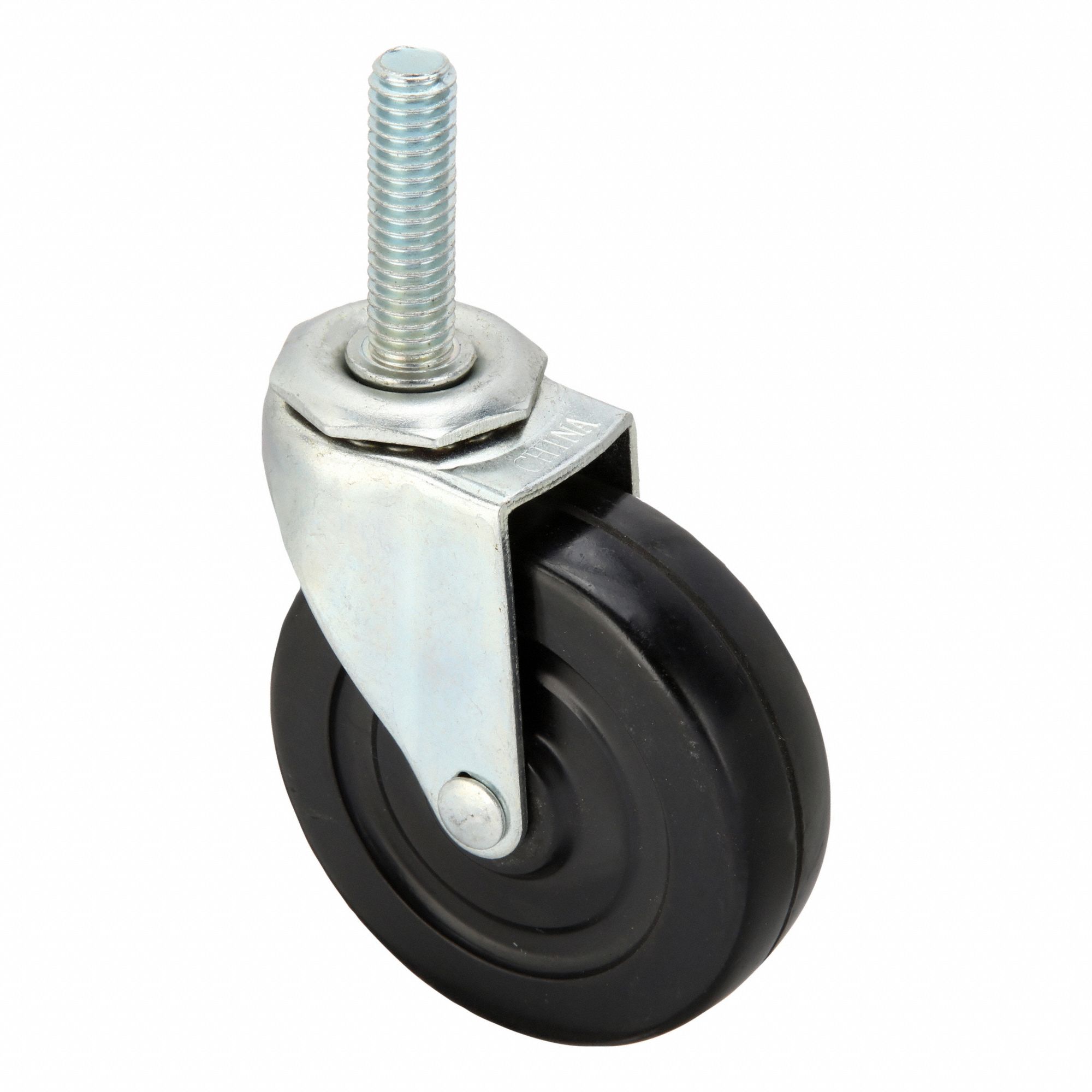 Stem Caster: Inch, Swivel, 3 in Wheel Dia., 7/8 in Wheel Wd, 3 1/2 in Mounting Ht