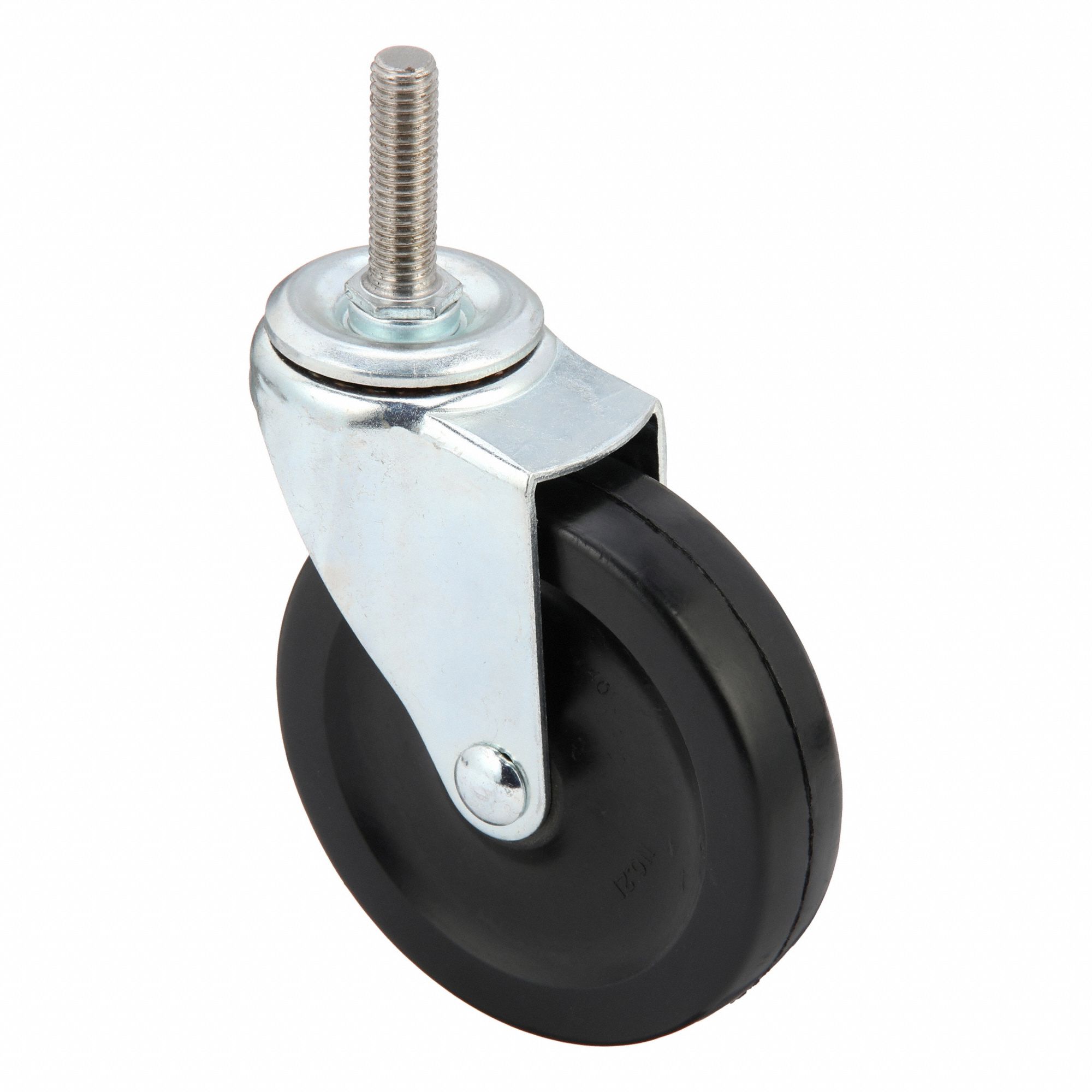 Stem Caster: Inch, Swivel, 4 in Wheel Dia., 1 in Wheel Wd, 4 13/16 in Mounting Ht