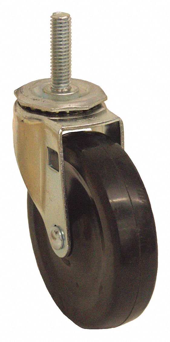 4 in Wheel Dia., 130 lb, General Purpose Threaded Stem Caster 487G61