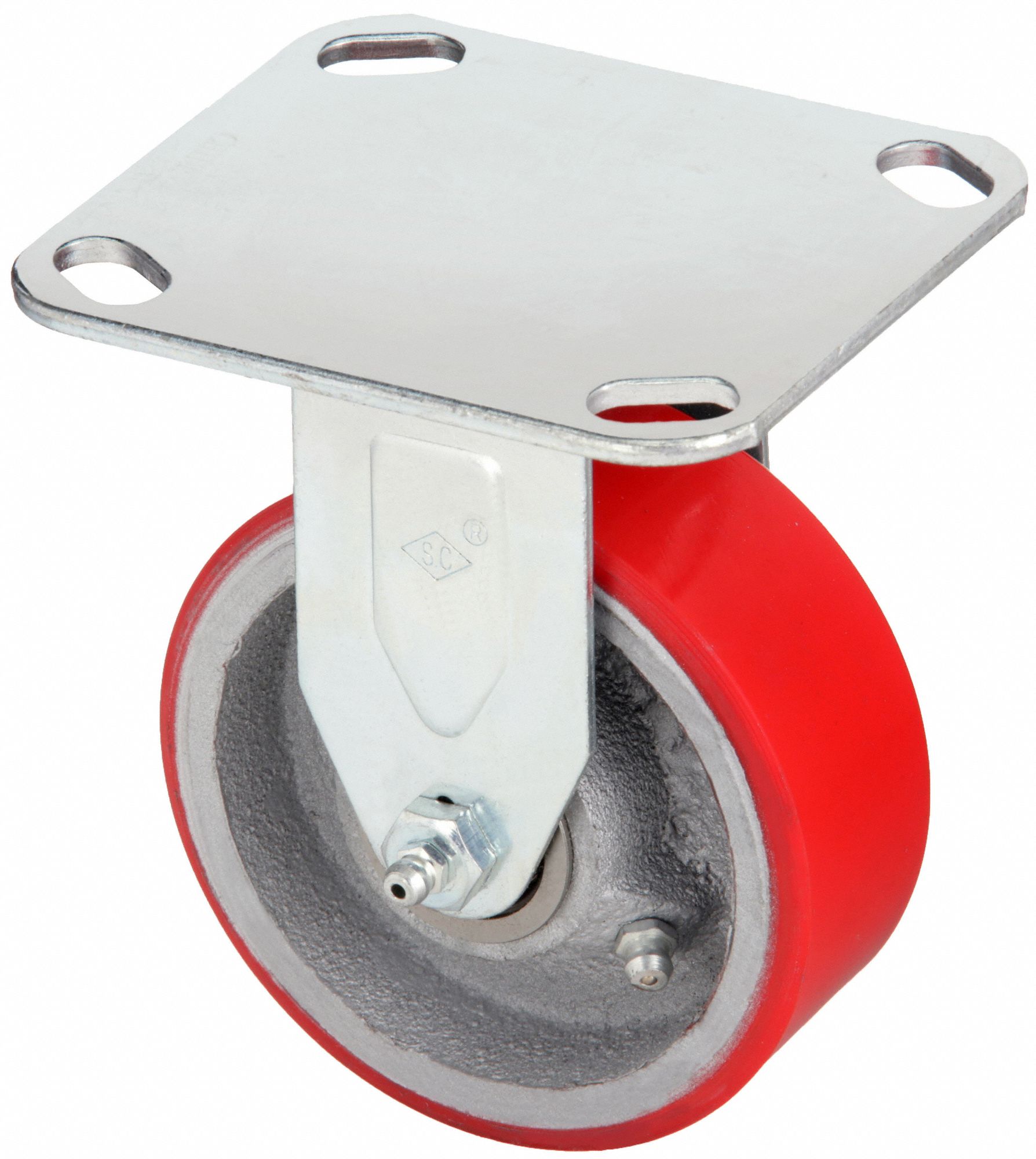 4 in Wheel Dia., 550 lb, Standard Plate Caster - 487H07|P13R-UY040K-14 ...