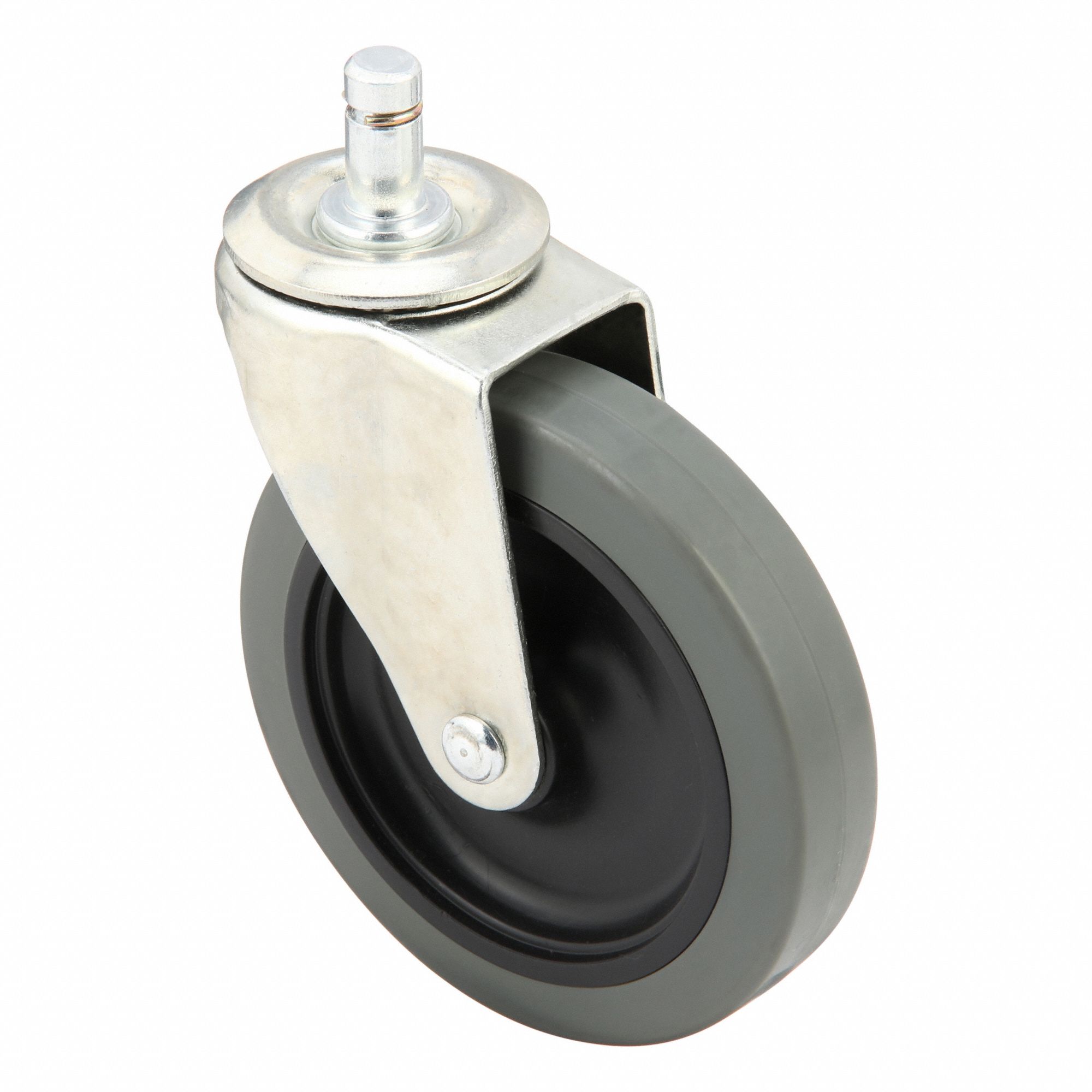 Stem Caster: Swivel, No Brake, 4 in Wheel Dia., 1 in Wheel Wd, Polyurethane, Plastic