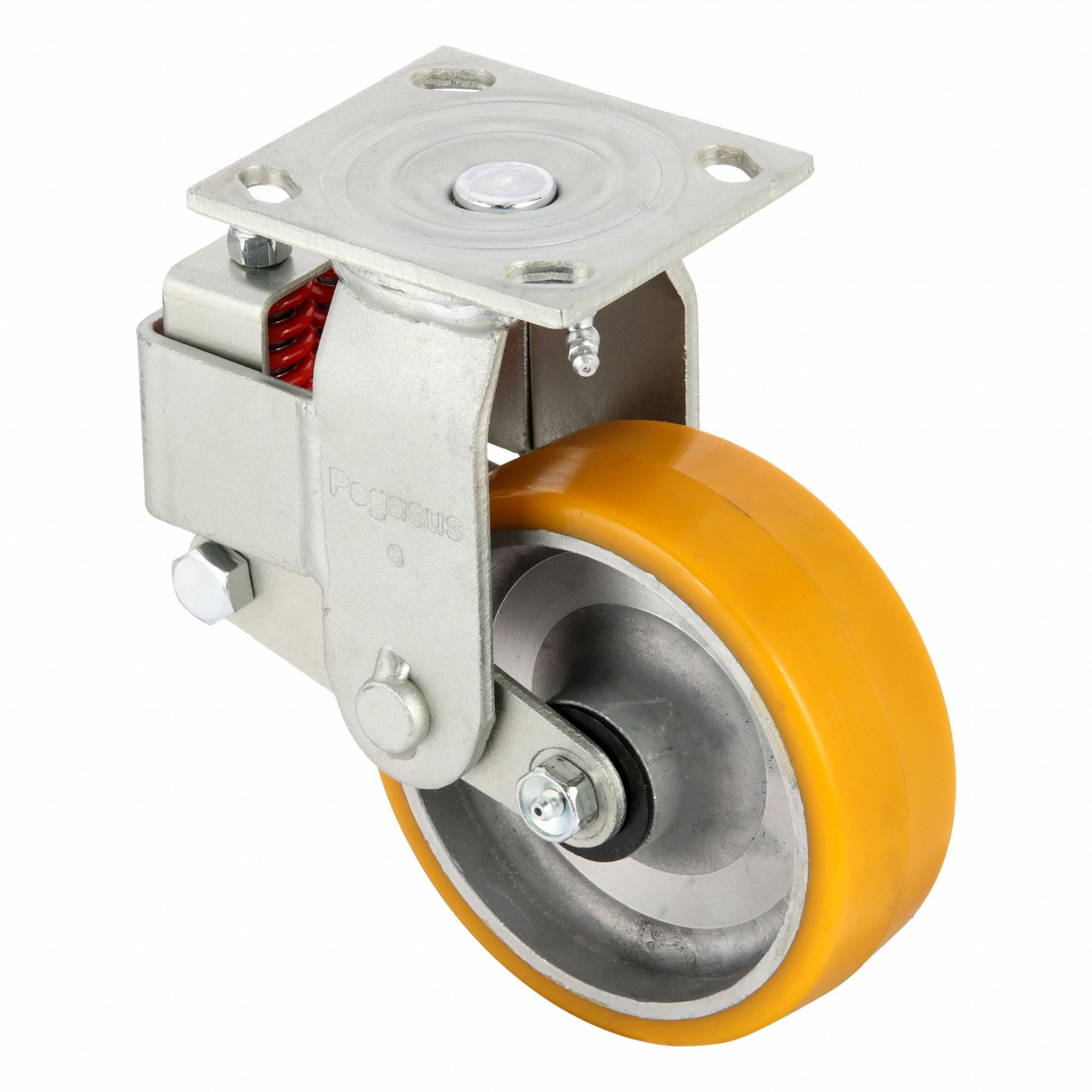 Plate Caster, Rigid, Polyurethane, 8 1/2"H