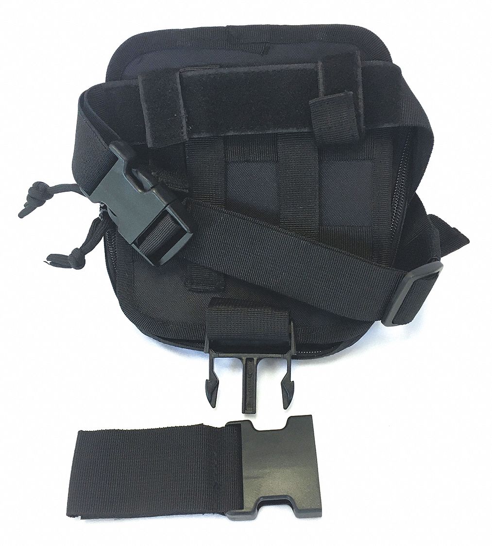 First Aid Kit Trauma Bag: 7 in L x 7 1/2 in W x 2 1/2 in D, Nylon, Black, 0-10 in/21-30 in