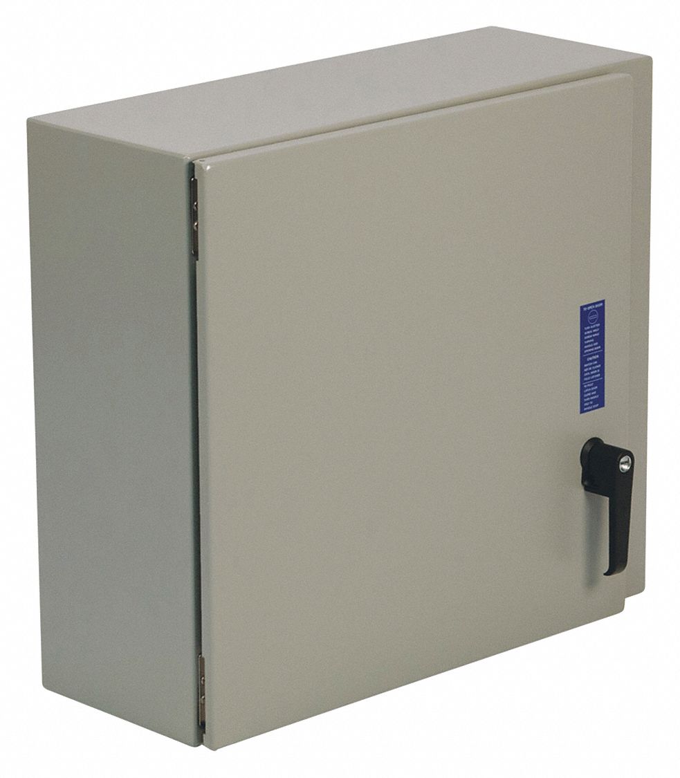Enclosure: Steel, 24 in x 26 in x 8 in, NEMA 12/13/3R/4, Solid Cover, Hinged