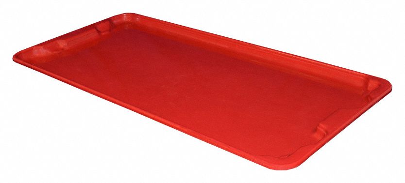 Lid: 42 1/2 in x 20 in, Red, Fiberglass