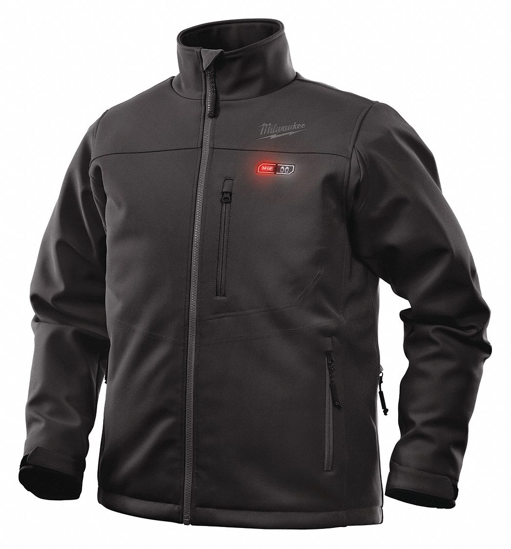 MILWAUKEE Men's Black Heated Jacket, Size: S, Battery Included: Yes ...