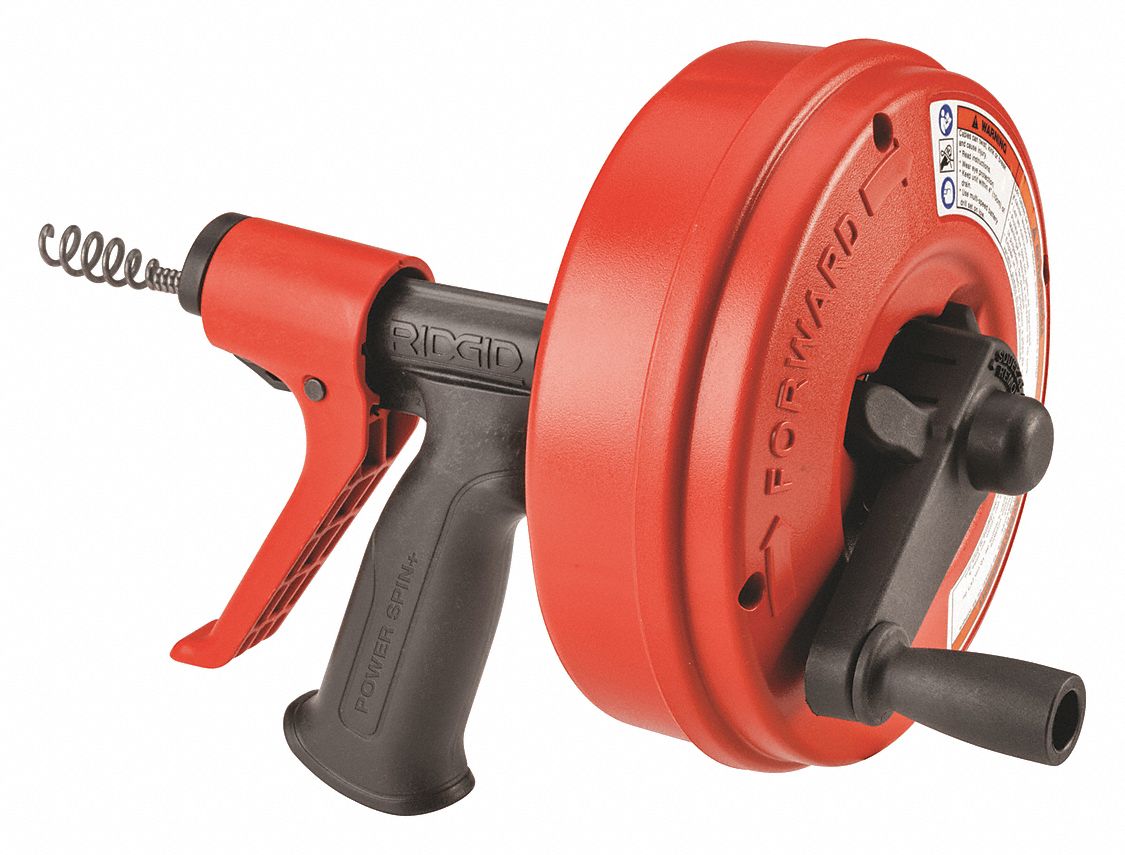 RIDGID Power Spin+ 1/4 in. x 25 ft. Hybrid Drain Cleaning Snake Auger  (Manual or Cordless Drill Operated, Tool Only) 57043 - The Home Depot
