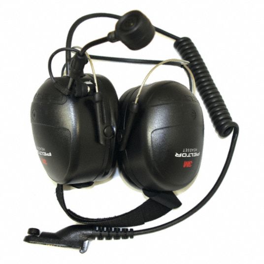 MOTOROLA, BehindtheNeck Earmuff, 21 dB NRR, Neckband Headset 487U44