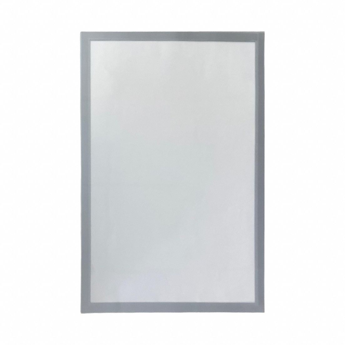 Sign Holder: Adhesive Backing, PVC, Silver, 17 in Compatible Sheet Ht, 2 PK