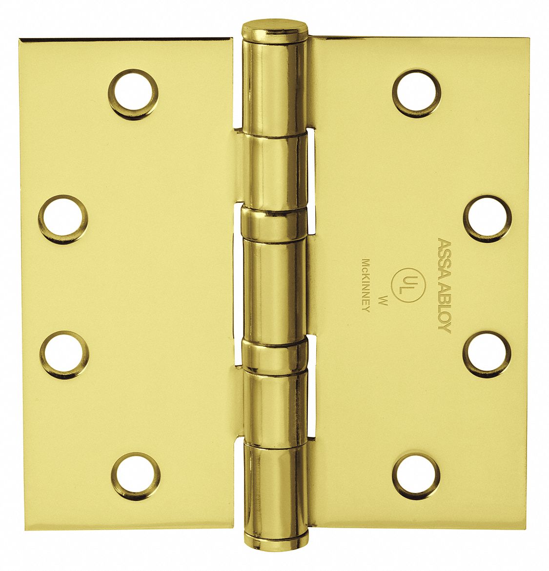 MCKINNEY Five Knuckle Hinge, No, Flush, Ball, Barrel, Bright Brass 487W1855561 Grainger
