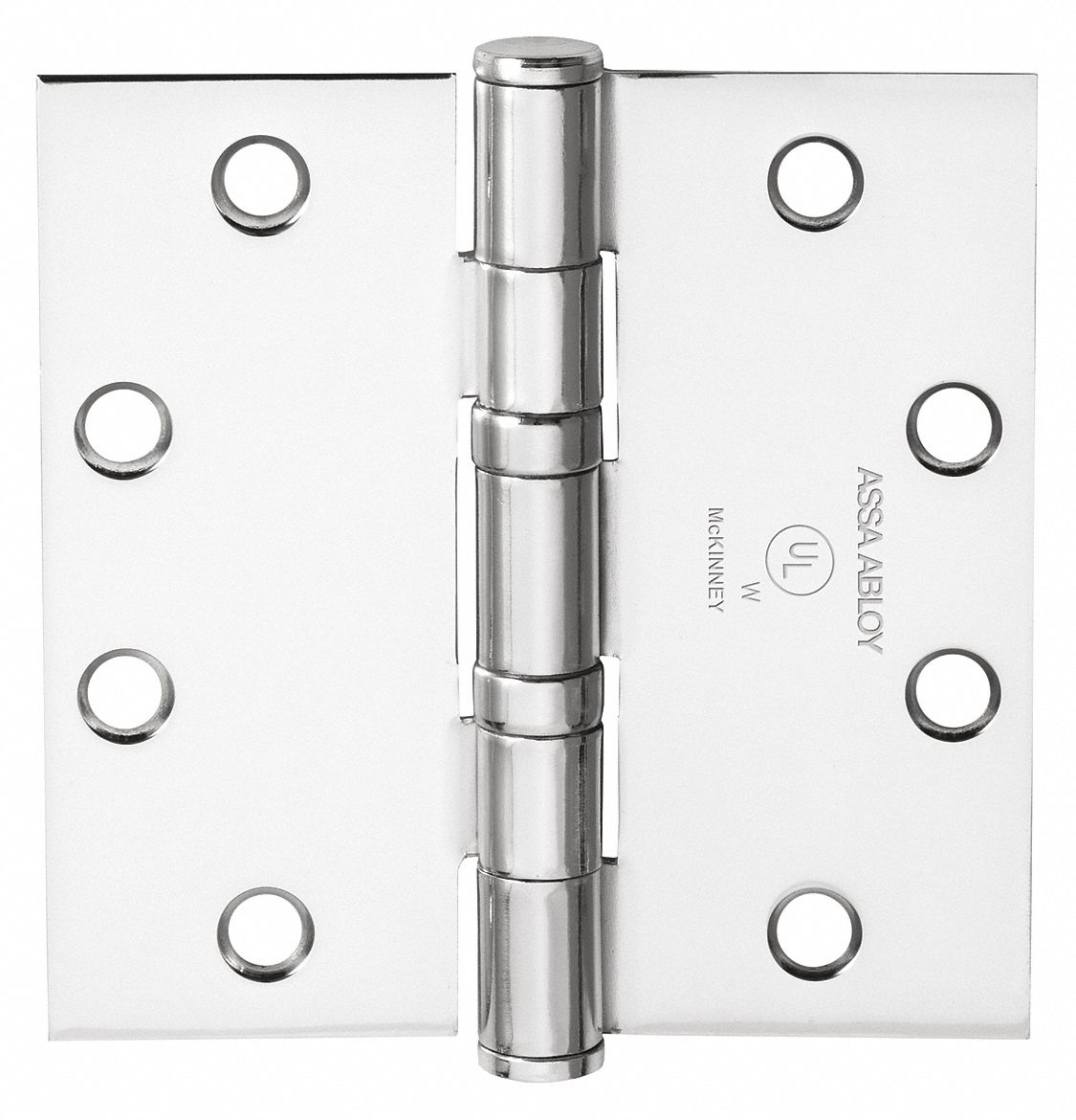 Butt Hinge: Steel, Full Mortise, 1 11/16 in Leaf Wd