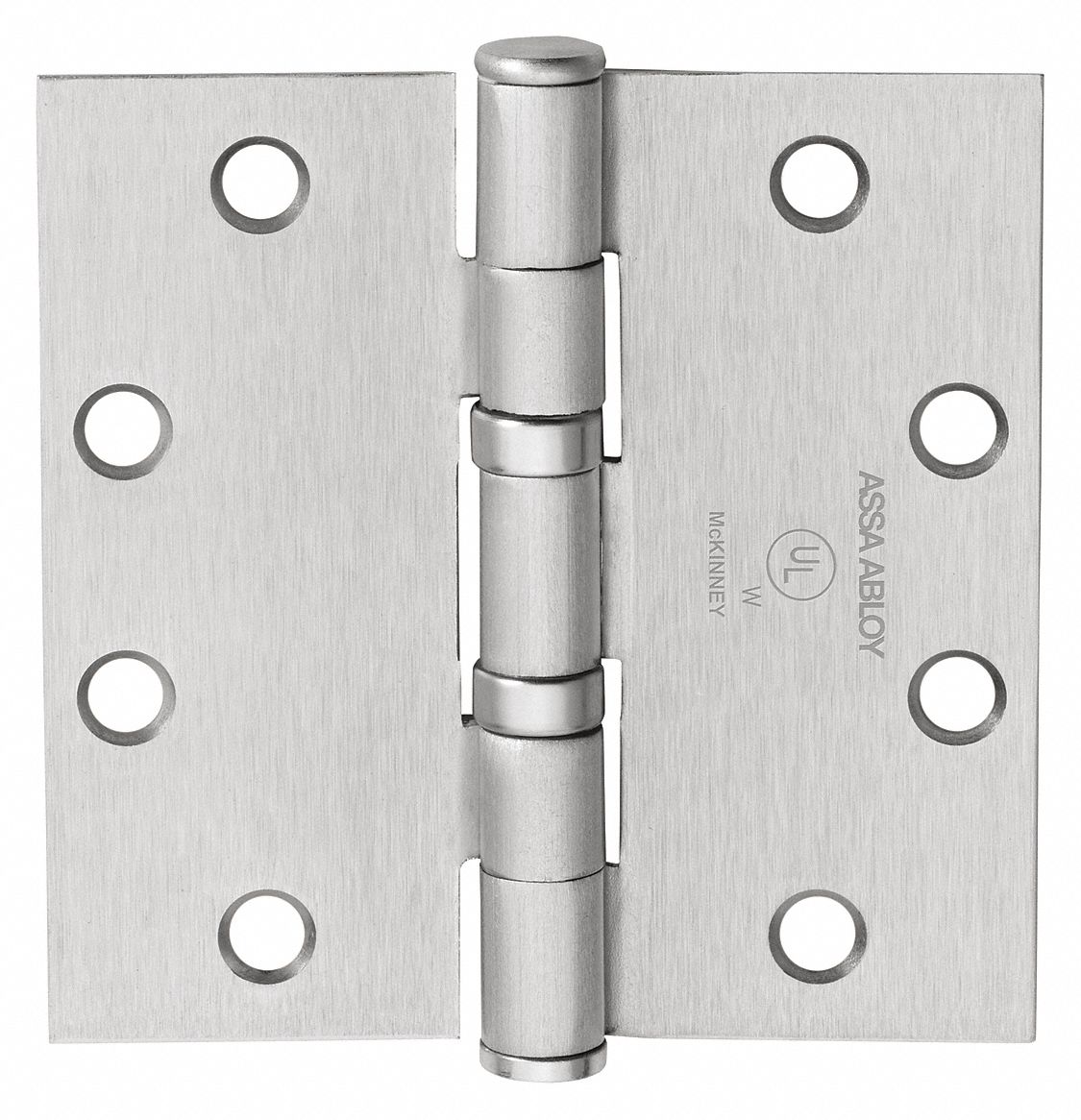 Butt Hinge: Steel, Full Mortise, 1 11/16 in Leaf Wd