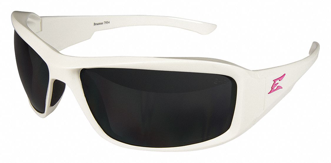 Smoke Lens Safety Glasses White Frames EDGE Eyewear XB146 Brazeau Torque 