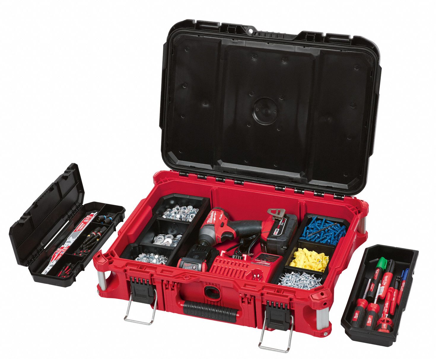 MILWAUKEE Plastic, Tool Case, 22 1/8 in Overall Width, 16 1/4 in