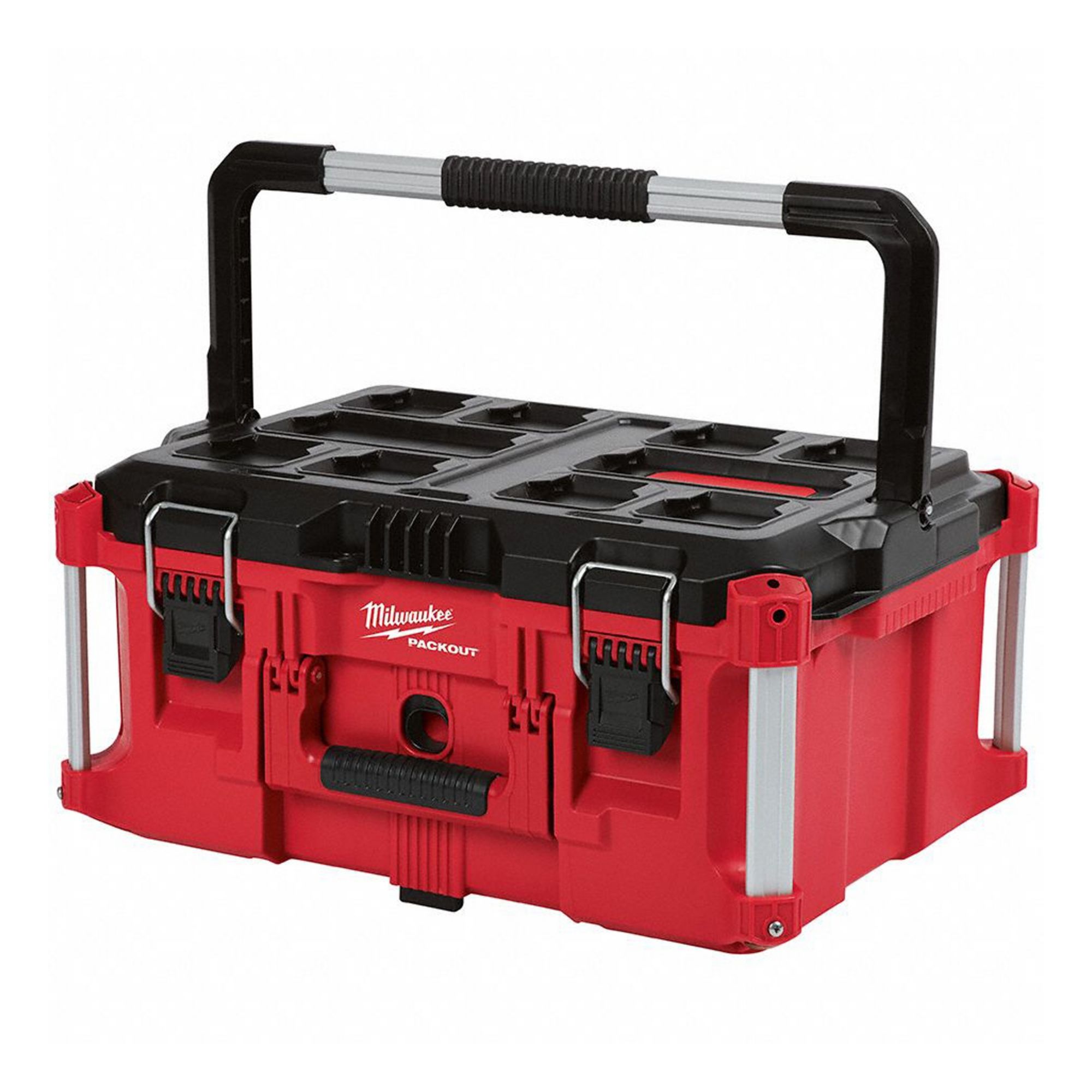 Tool Case: Plastic, Black/Red, 22 1/8 in W x 11 1/8 in H x 16 3/16 in D