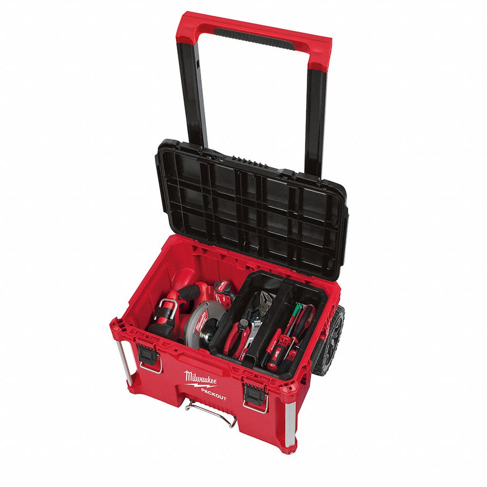 MILWAUKEE Rolling Tool Box 22 1/8 in Overall Wd, 22 1/8 in Overall Dp
