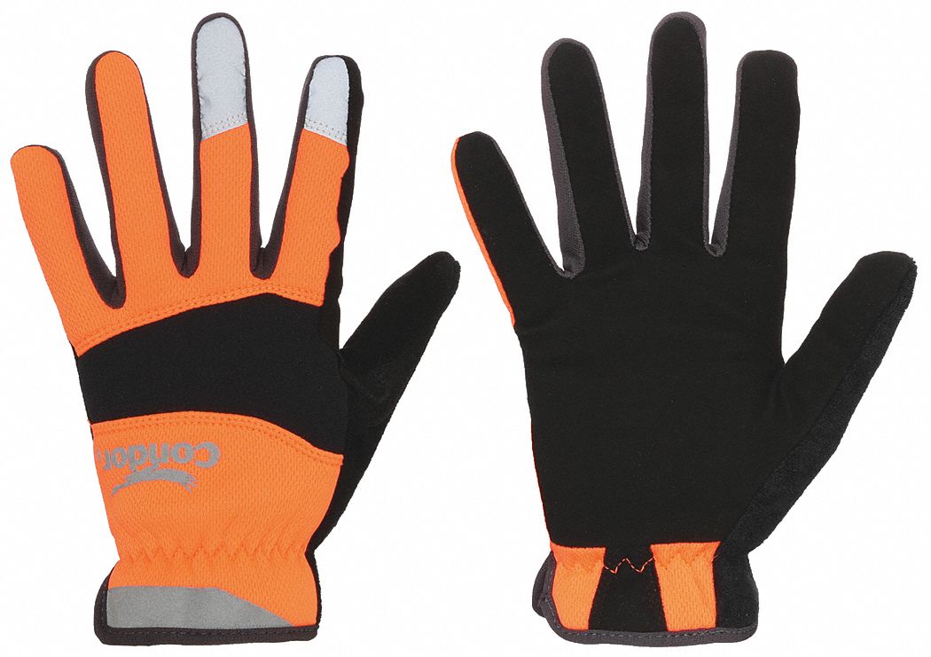 CONDOR Mechanics Gloves: S ( 8 ), Mechanics Glove, Full Finger, Synthetic  Leather, Neoprene, 1 PR